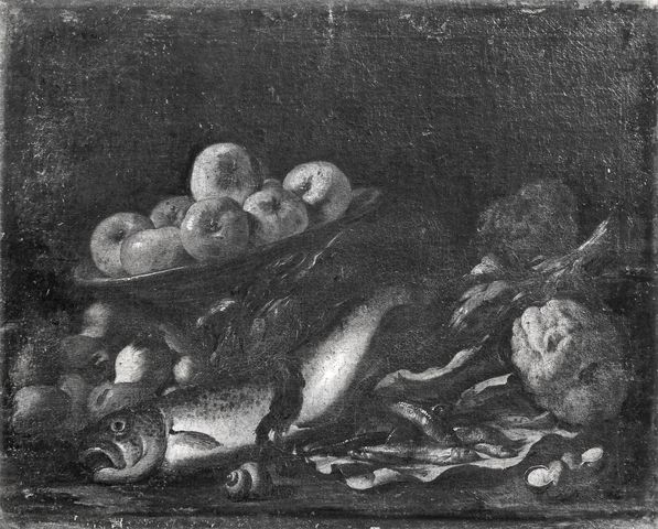 Christie's — Autore non indicato - sec. XVII - Natura morta con pesci, frutta e ortaggi — insieme